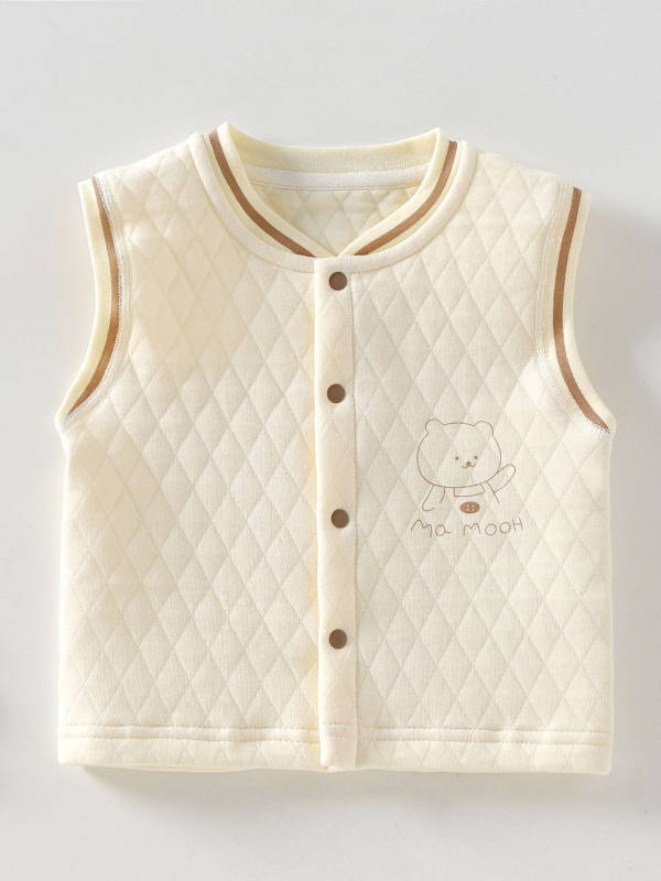 Detský vestový kardigán, unisex, 100% bavlna, podšívka z polyestrového vlákna, výplň z polyesteru, voľný štýl