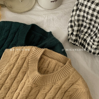 Detská bezrukávová pletená vesta, kórejský štýl, pletené akrylové látky s mäkkým vzhľadom, okrúhly výstrih, pre deti 3–8 rokov, jar a jeseň