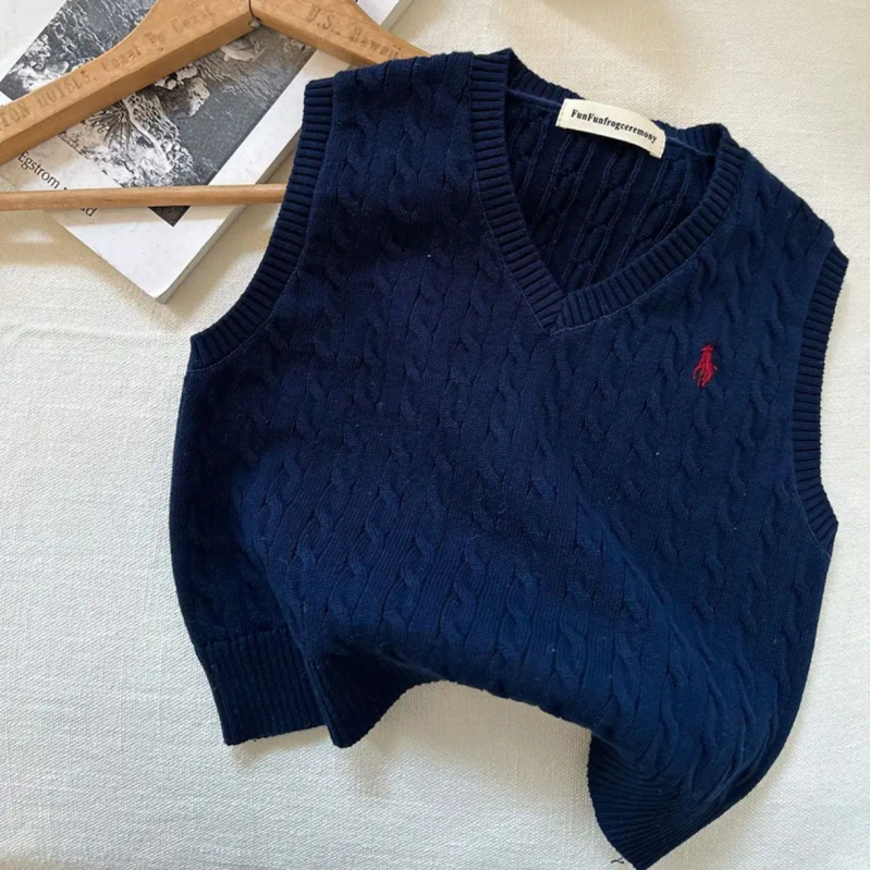 Detská bezrukávová vesta, štýl kórejského kardigánu, 90% bavlna na pletenom materiáli, pre deti 3–8 rokov, na jar a jeseň