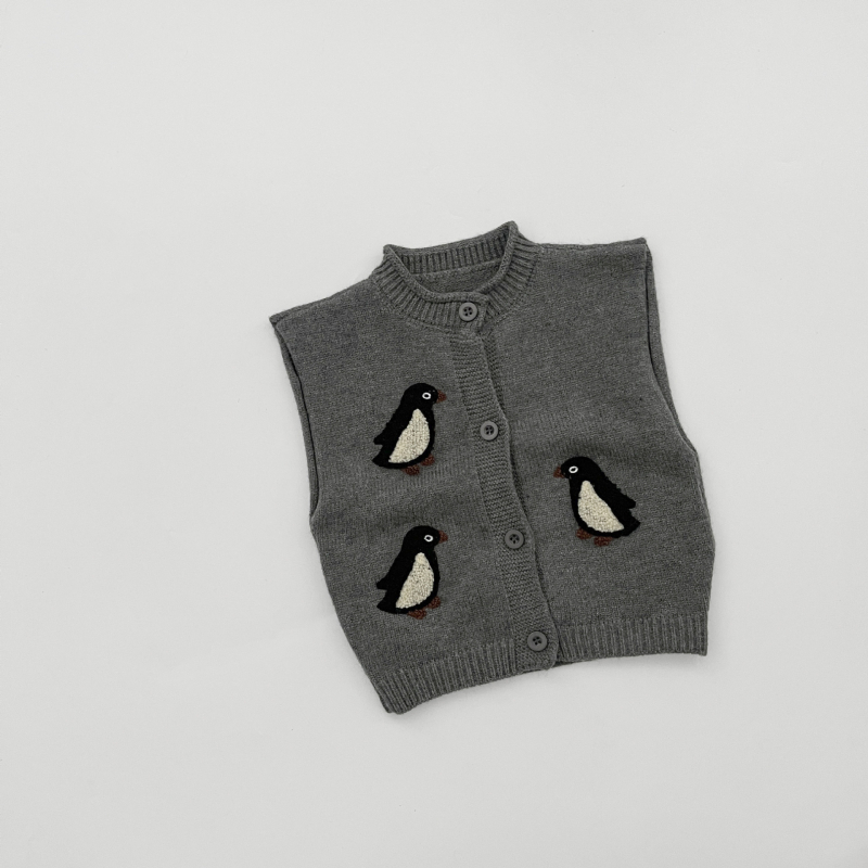 Detský pletený kardigán s motívom zvierat, okrúhly golier, dlhé rukávy, hrubé pletenie, pre 1–3 roky