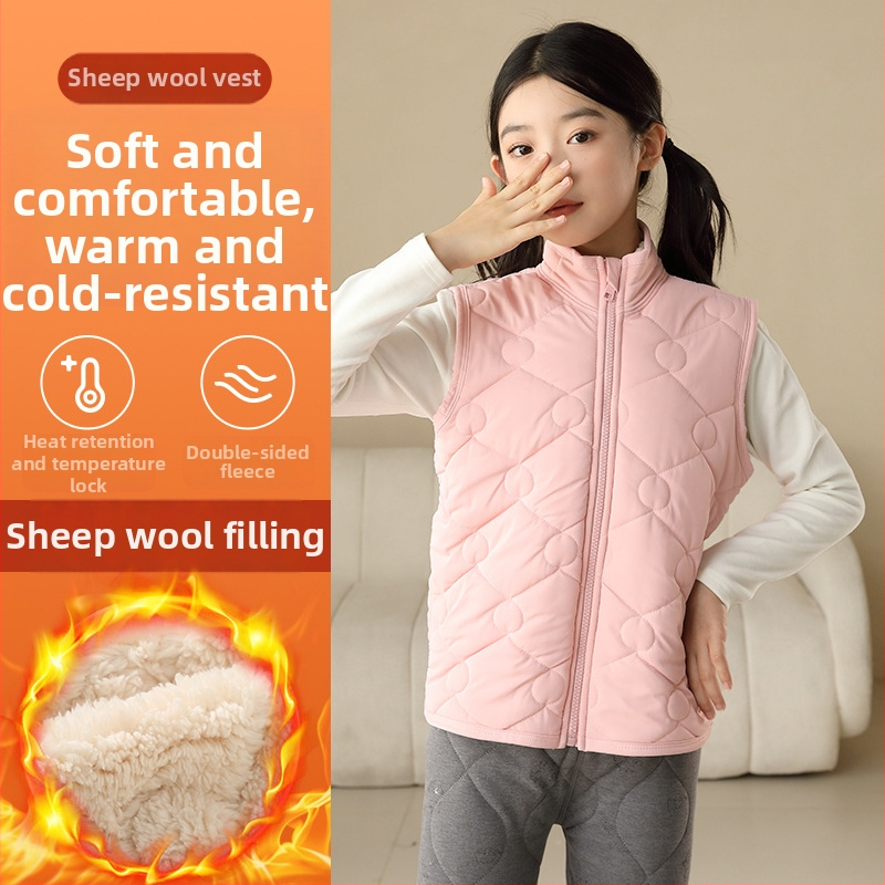 Detská vesta z polyesteru s podšívkou a výplňou z polyesteru, zapínanie na zips