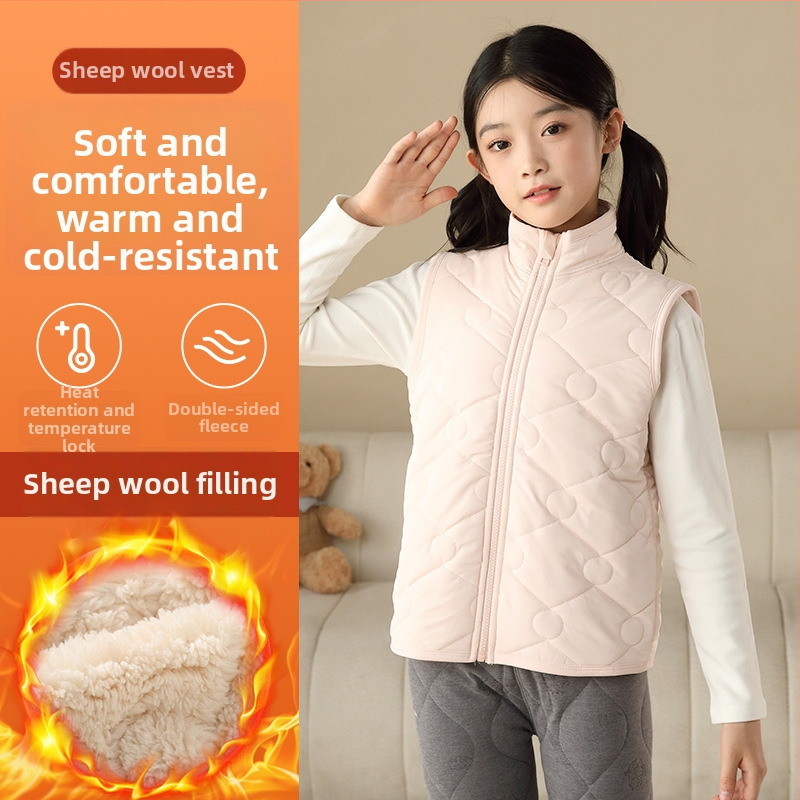 Detská vesta z polyesteru s podšívkou a výplňou z polyesteru, zapínanie na zips