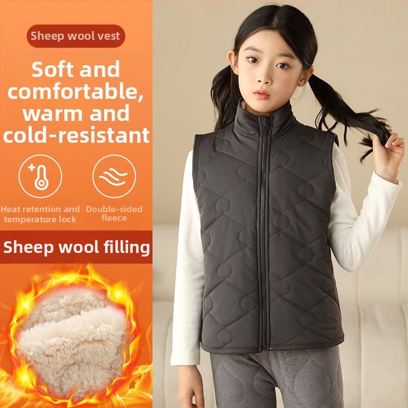 Detská vesta z polyesteru s podšívkou a výplňou z polyesteru, zapínanie na zips