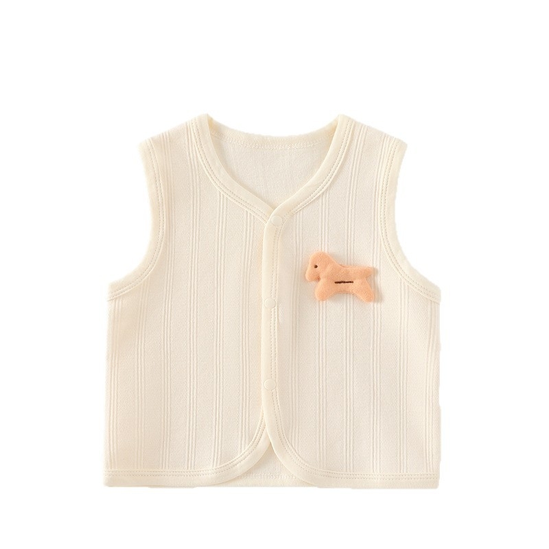 Novorodenecká bavlnená pletená vesta, unisex, bez kapucne, zapínanie na jeden rad gombov, pre vek 0-12 mesiacov