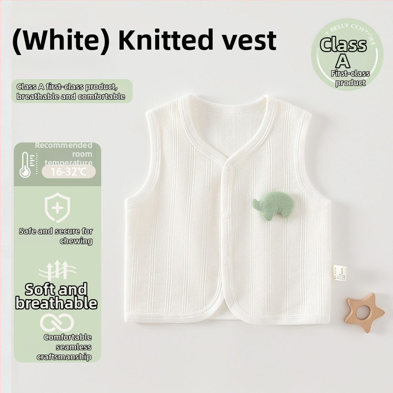 Novorodenecká bavlnená pletená vesta, unisex, bez kapucne, zapínanie na jeden rad gombov, pre vek 0-12 mesiacov