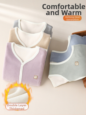 Detská vyhrievacia vesta bez rukávov pre jeseň-zimu, fleec podšívka a hrubá polyestrová výplň