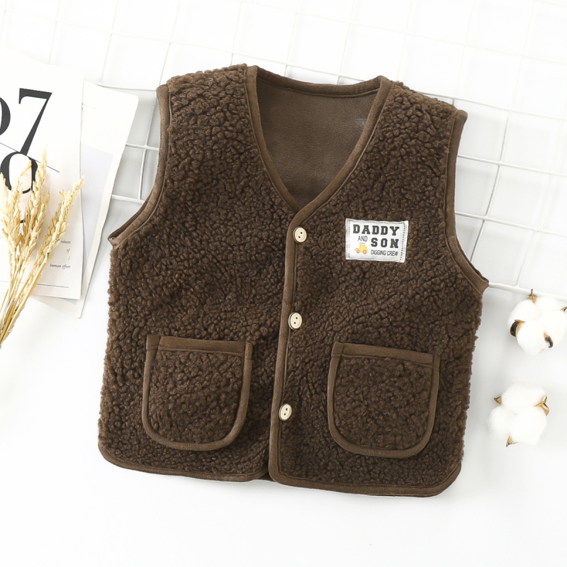 Detská fleecová vesta-kardigán na jeseň-zimu, unisex, hrubý strih, polar fleece, 100% polyester, podšívka polyester