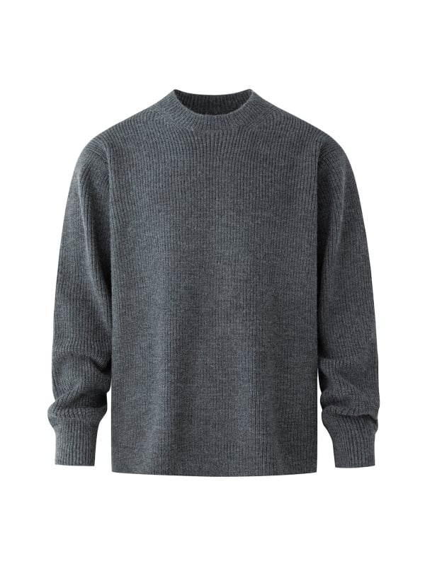 Korejskog stila širokog kroja pulover od pletenine, okrugli ovratnik, mješavina akrila/poliester/nylon