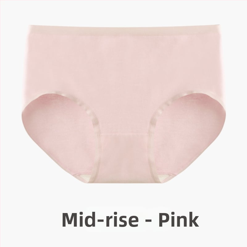 Дамски безшевни памучни бикини – 60 нишки дълговлакнест памук, антибактериални, средна талия