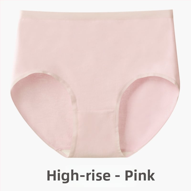 Дамски безшевни памучни бикини – 60 нишки дълговлакнест памук, антибактериални, средна талия