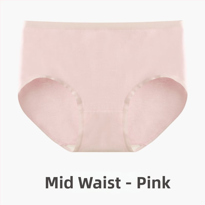 Дамски безшевни памучни бикини – 60 нишки дълговлакнест памук, антибактериални, средна талия