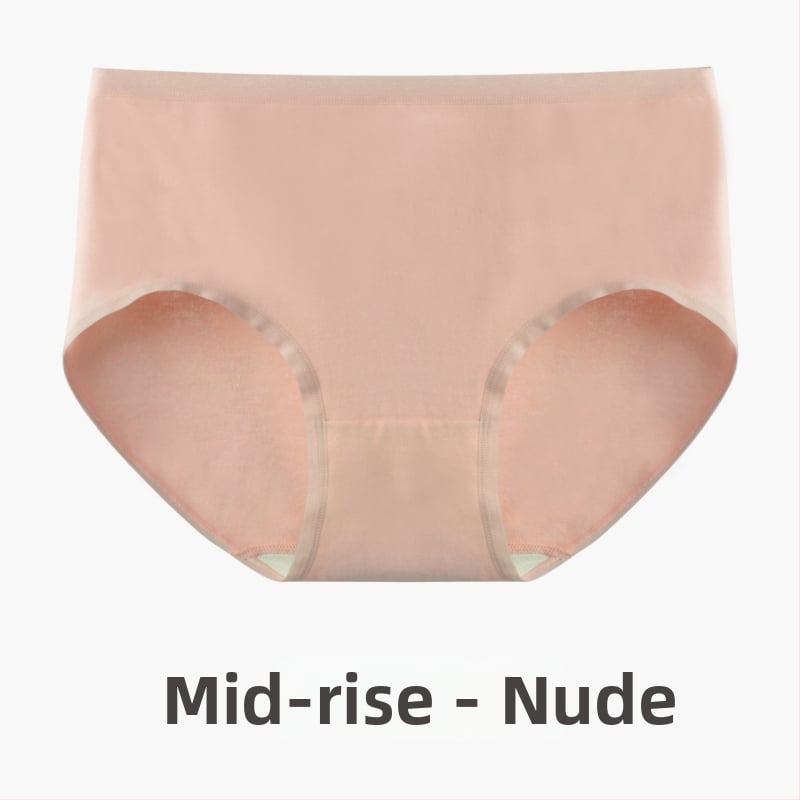 Дамски безшевни памучни бикини – 60 нишки дълговлакнест памук, антибактериални, средна талия