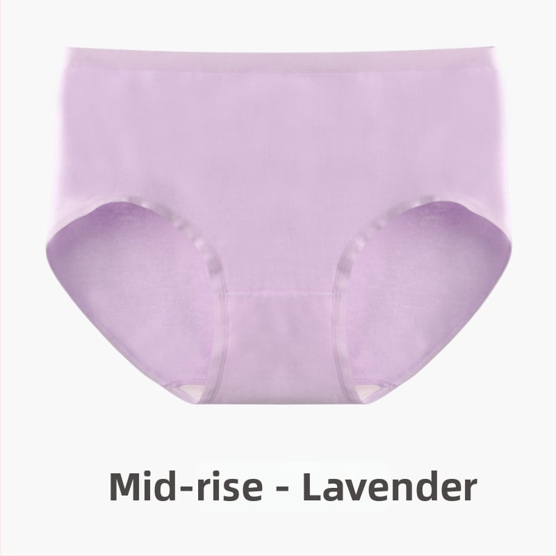 Дамски безшевни памучни бикини – 60 нишки дълговлакнест памук, антибактериални, средна талия