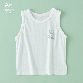 Detská bezrukávová vesta, ľahká letná pletená, okrúhly výstrih, Lyocell 59,6% bavlnená zmes, pre vek 1–3 rokov