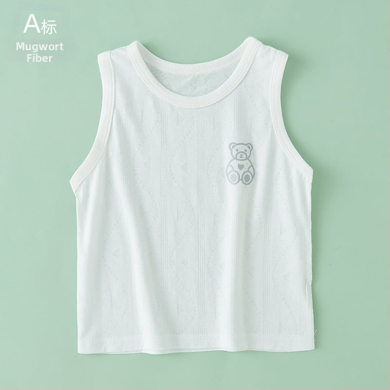 Detská bezrukávová vesta, ľahká letná pletená, okrúhly výstrih, Lyocell 59,6% bavlnená zmes, pre vek 1–3 rokov