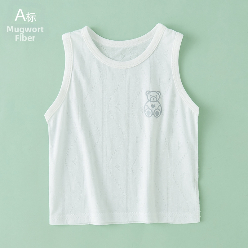 Detská bezrukávová vesta, ľahká letná pletená, okrúhly výstrih, Lyocell 59,6% bavlnená zmes, pre vek 1–3 rokov