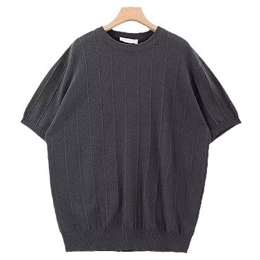 Плетена тениска, Слим Фит, кръгло деколте, къс ръкав, вискозна смес