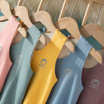 Detská vesta z počesanej pleteniny, bezšvový úplet, 4-ihlové šitie, okrúhly výstrih, 90% polyester