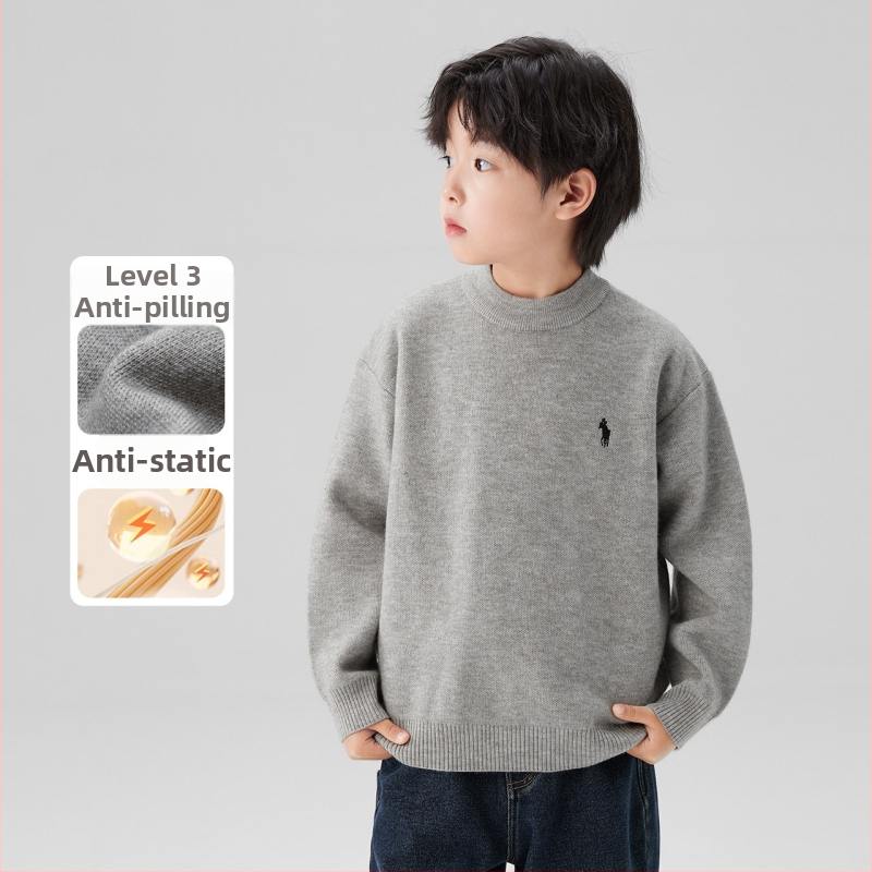 Left West detský pletený sveter v kórejskom štýle, akrylová zmes 39%, kruhový výstrih, zima 2025.