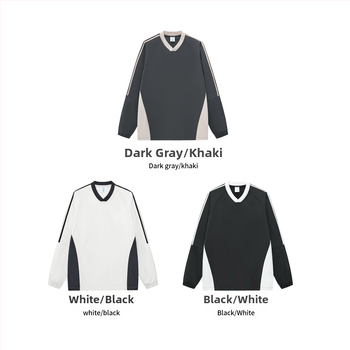 Tričko s dlhým rukávom, štýl internátu, dizajn color-blocking, hmotnosť 285 g, bavlnená zmes, UPF50+ antibakteriálne