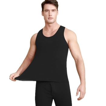 Teplá základná vesta pre mužov; fleecová podšívka, bezšvová, trojvrstvový polyesterový materiál