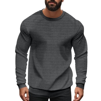 Muški pulover s slobodnim krojem, okrugli izrez, jacquard pletenina, 100% poliester