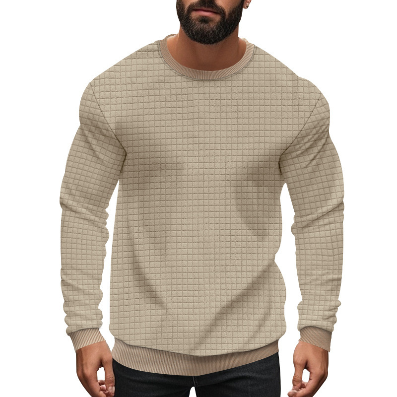 Muški pulover s slobodnim krojem, okrugli izrez, jacquard pletenina, 100% poliester