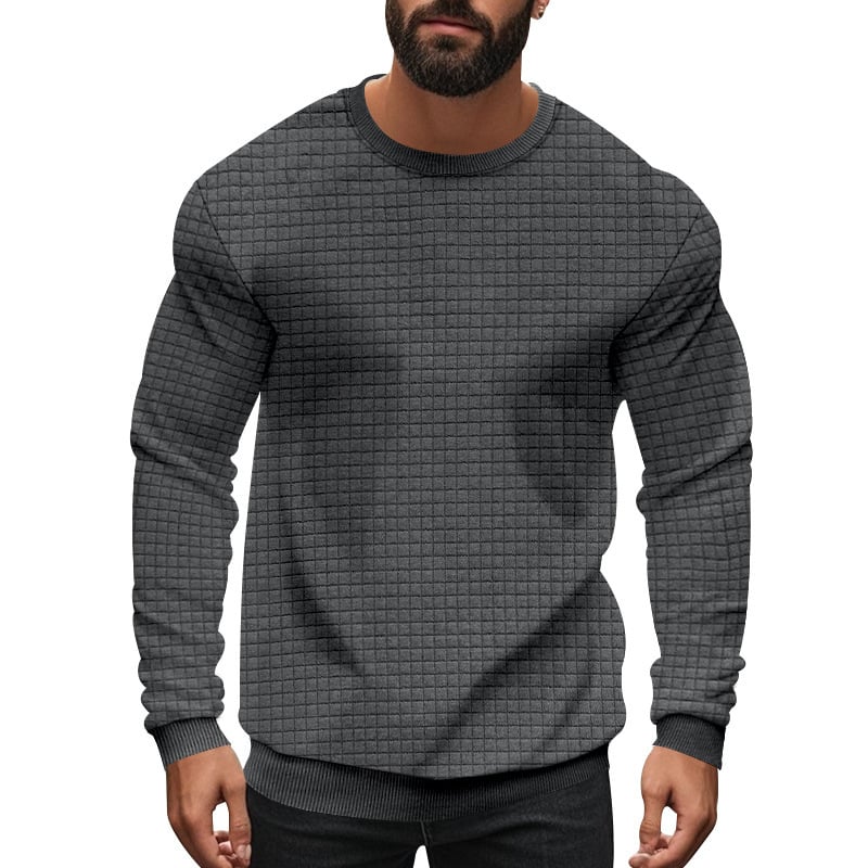 Muški pulover s slobodnim krojem, okrugli izrez, jacquard pletenina, 100% poliester