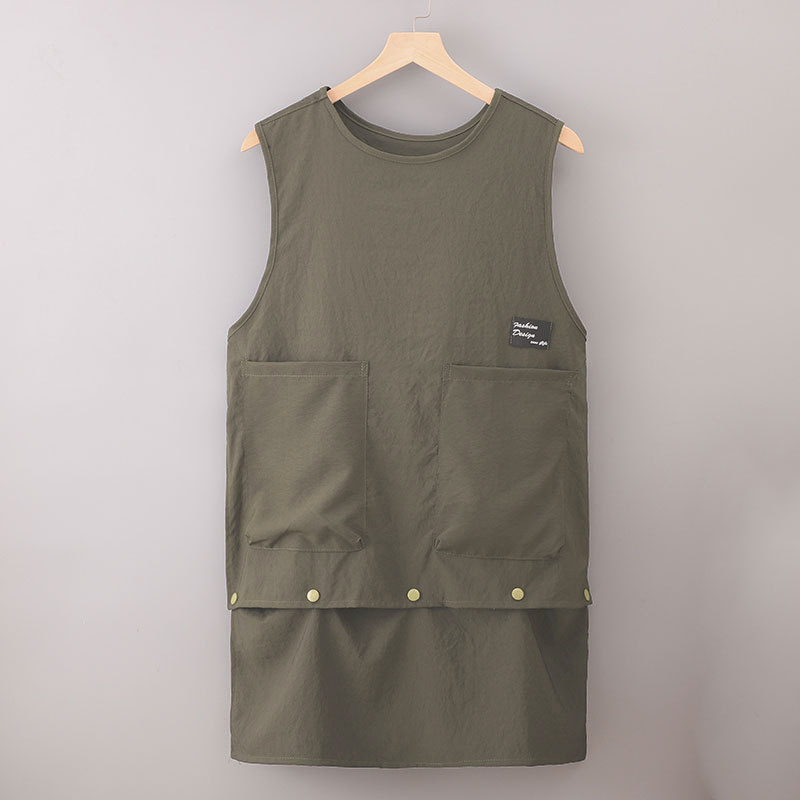 Bez rukávov pracovný zástera, vodeodolná, broskyňový velúr, moderný štýl