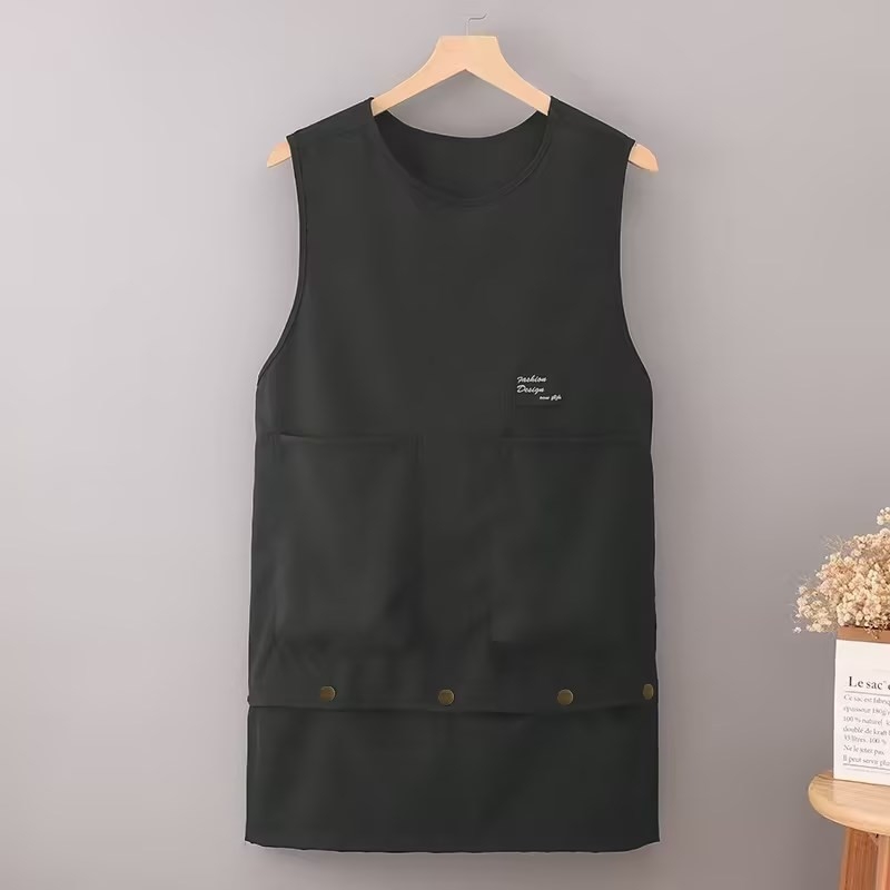 Bez rukávov pracovný zástera, vodeodolná, broskyňový velúr, moderný štýl