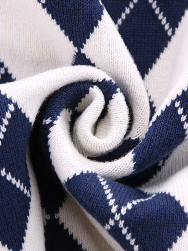 Детска жилетка в училищен стил, унисекс, плетена, V-образно деколте, с едно копче, памук 67,4%