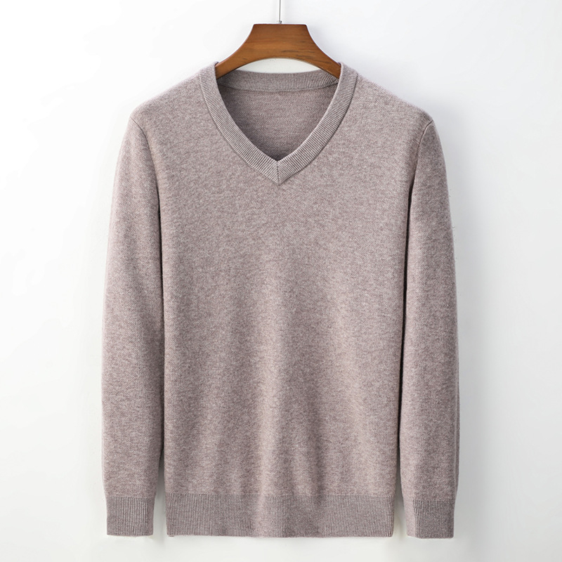 Pánsky sveter s V výstrihom z Merino vlny, jemná vlna, hrubšie pletenie, dlhé rukávy