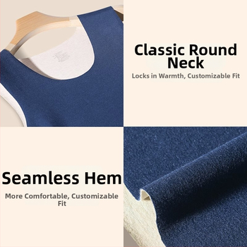 Топъл жилет от вълна и коприна, безшевен, двойнослоен, кръгло деколте, дебелина 201-250 г/м²