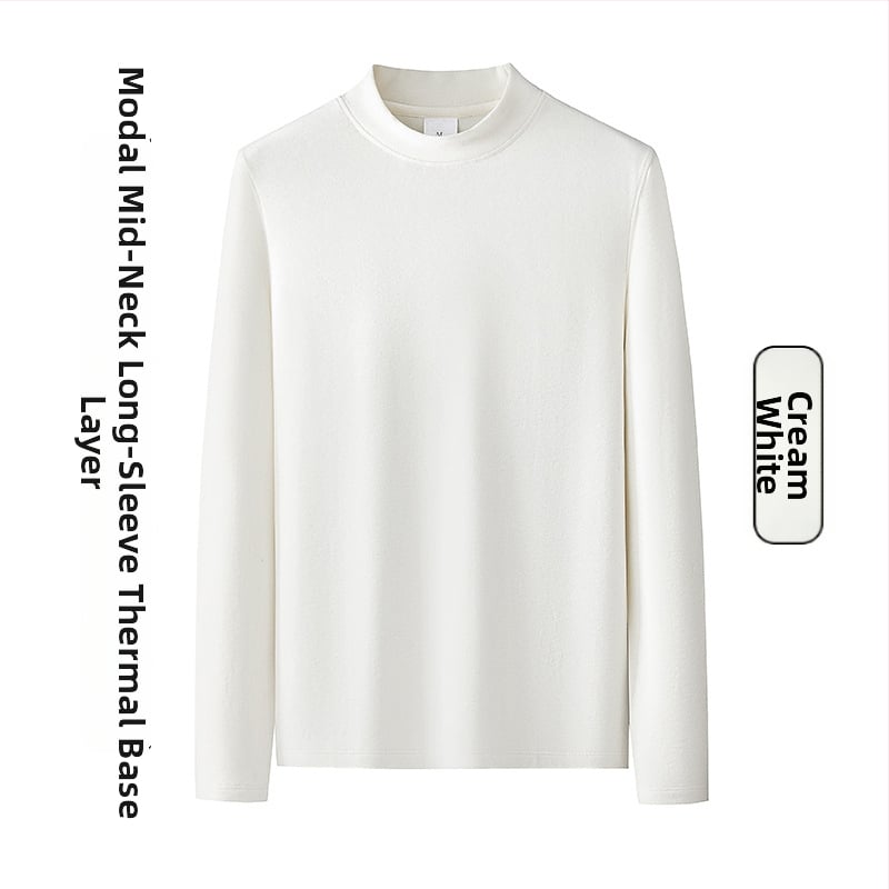 Pánske tričko-pulóver s stojacim golierom, dlhé rukávy, modalno-akrylová zmes, na zimu