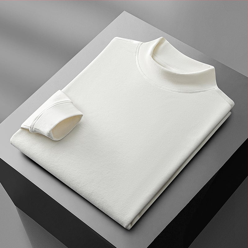 Pánske tričko-pulóver s stojacim golierom, dlhé rukávy, modalno-akrylová zmes, na zimu