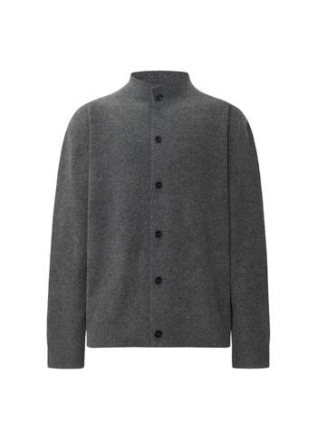 Svetrový kardigán z vlnenej zmesi, korejský štýl, voľný strih, kruhový výstrih, dlhé rukávy, 36–40% vlna + polyester.