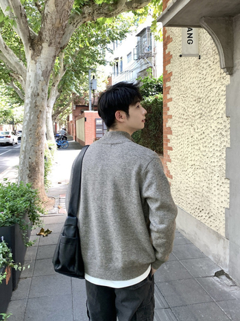 Κορεατικού στυλ γιλέκο- cardigan με κουμπιά, μισουψηλός γιακάς, παχύ πλεκτό, 100% πολυεστέρα, ύφασμα Hundred Flower Velvet, άνετη γραμμή, Χειμώνας 2025