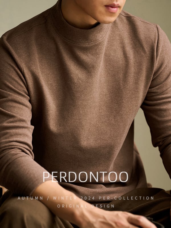 Tričko s dlhým rukávom, vysoký golier, priliehavý strih, zmes polyesteru/spandexu/viskózy/bavlny, mulberry silk