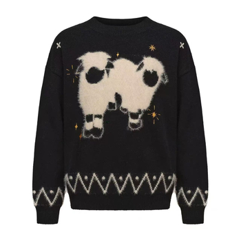 Pulover bărbătesc tricot Jacquard, guler rotund, mâneci lungi, fibră poliester, fără cute