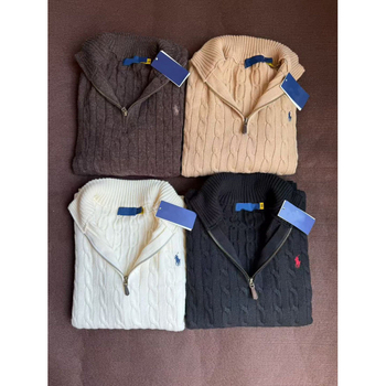 Sveter pletený v kórejskom štýle, 86–90% vlna, voľný strih, dlhé rukávy, golier s ohrnutím