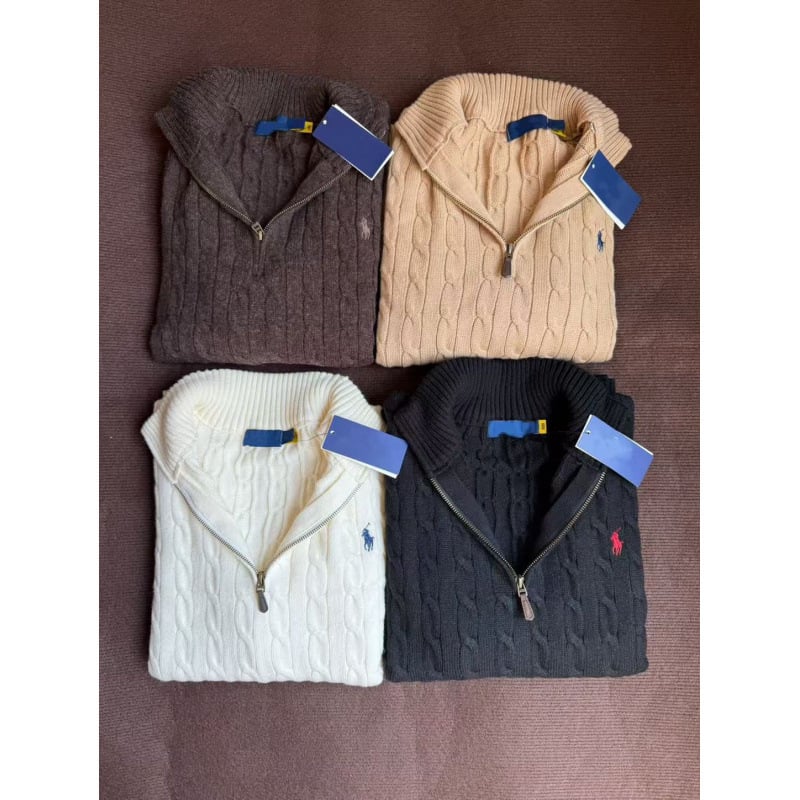 Πουλόβερ πλεκτό σε κορεατικό στυλ, 86–90% μαλλί, φαρδιά γραμμή, μακριά μανίκια, γιακάς που γέρνει προς τα κάτω