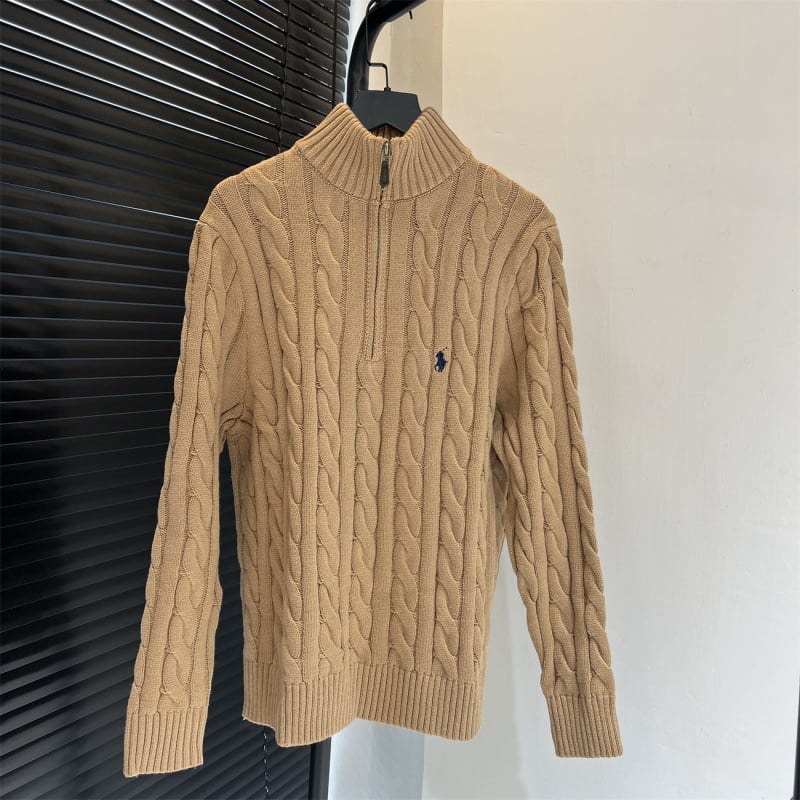 Sveter pletený v kórejskom štýle, 86–90% vlna, voľný strih, dlhé rukávy, golier s ohrnutím