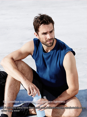 Merino vlna rýchloschnúca vesta – pánske bezrukávové bežecké tričko, priedušné