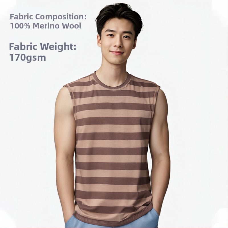 Merino vlna rýchloschnúca vesta – pánske bezrukávové bežecké tričko, priedušné