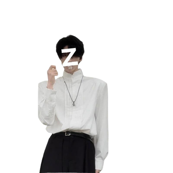 Pánska košele–kabát s plisovanými ramenami, priedušná zmes polyesteru, voľný strih, dlhé rukávy, jednofarebná