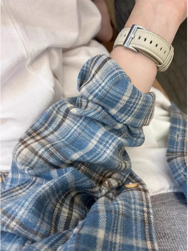 Cămașă în carouri, mâneci lungi, guler rever, țesătură poliester