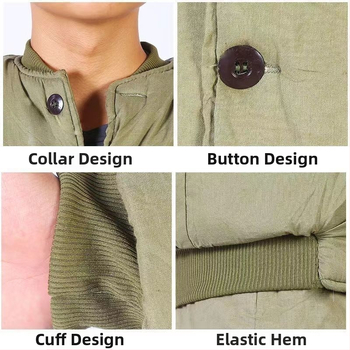 Medvilninė pūkuota žiemos striukė — senovinio stiliaus, 95% medvilnė, vyriška apranga, 2025 m. pavasaris