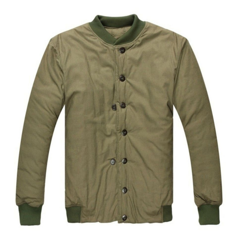 Medvilninė pūkuota žiemos striukė — senovinio stiliaus, 95% medvilnė, vyriška apranga, 2025 m. pavasaris