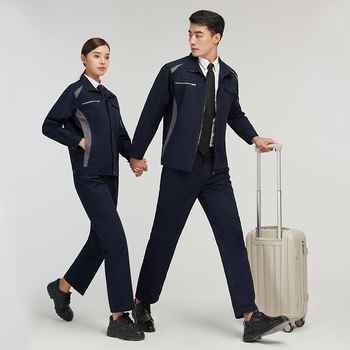 Unisex pracovný komplet s dlhým rukávom na jar a jeseň, bavlnená tkanina s odvádzaním vlhkosti, pre továreň/priemyselné prostredie