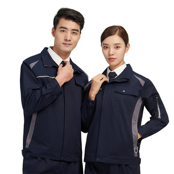 Unisex pracovný komplet s dlhým rukávom na jar a jeseň, bavlnená tkanina s odvádzaním vlhkosti, pre továreň/priemyselné prostredie